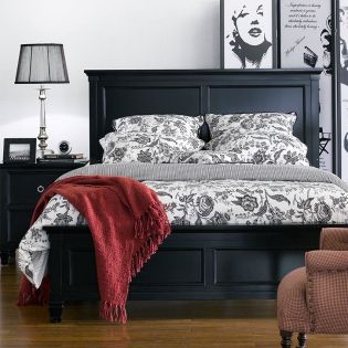   Tamarack-Black   Queen Panel Bed (침대+협탁+화장대)