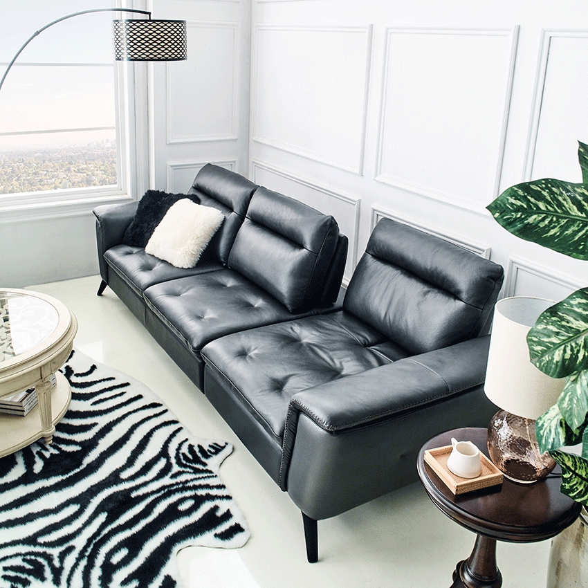  10365E   Leather Sofa 