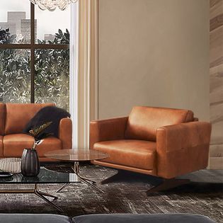  10046 Toffee  Leather Chair