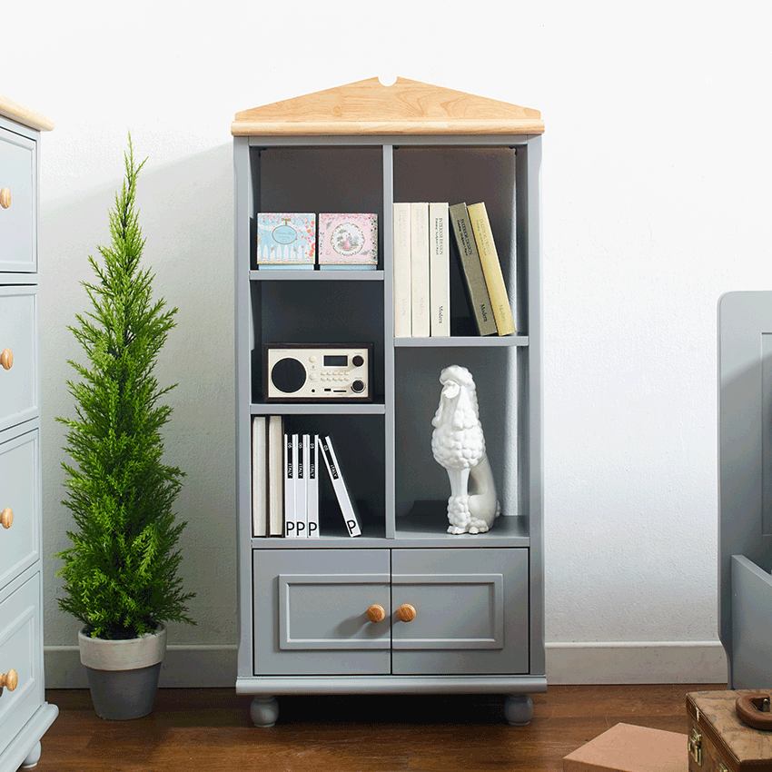  Tara-Grey-SB  Wooden Bookcase