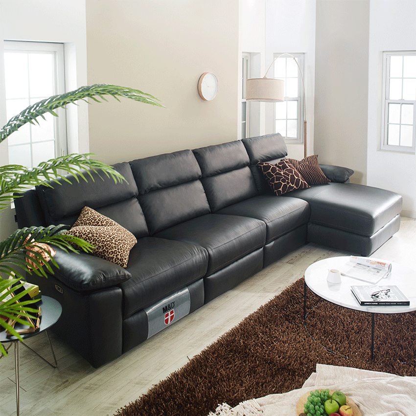  ZEB7-Brown  Leather Recliner Sofa