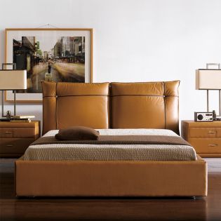  1186  Leather King Bed 