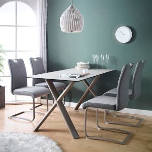  HT90035-4  Ceramic Dining Set  (1 Table + 4 Chairs)