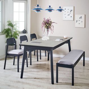  Obey-6-Ceramic   35  Dining Set  (1 Table + 3 Chair + 1 Bench)