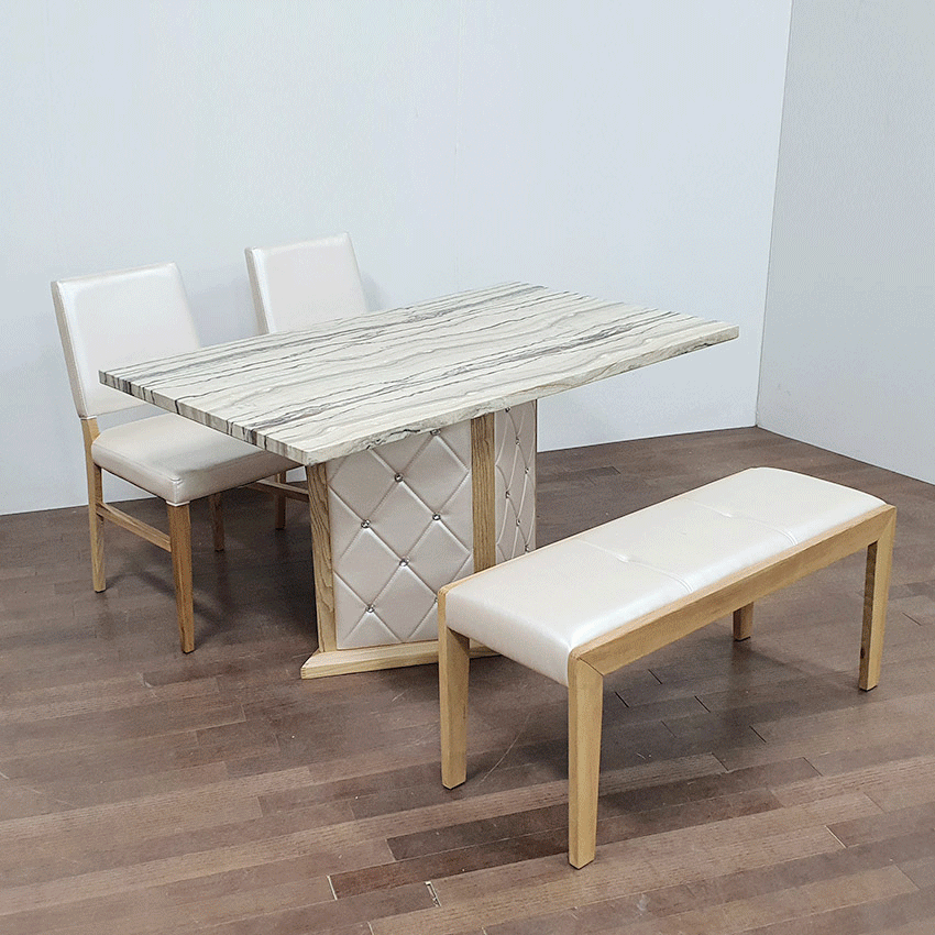 D7300-4Marble Dining Set