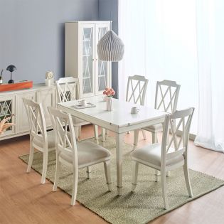 DR5958-6  Rectangular Dining Set  (1 Table + 6 Chairs)