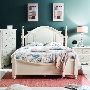 Tori-WhiteQueen Poster Bed (침대)